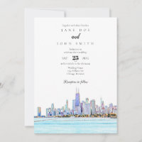 Chicago Skyline Wedding Invitation