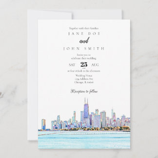 Chicago Skyline Wedding Invitation