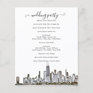 Chicago Skyline Wedding Program Flyer