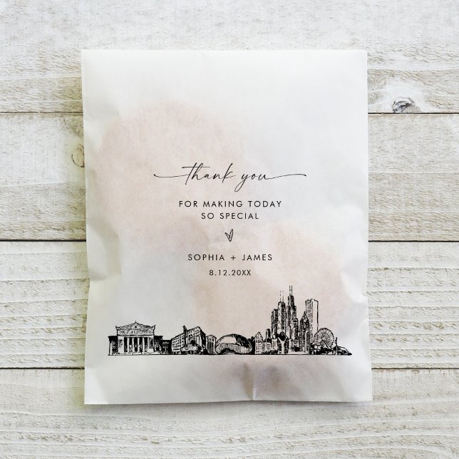 Chicago Skyline Wedding Thank You Favor Bags (Creator Uploaded)