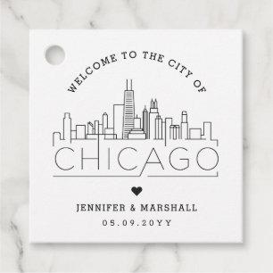 Chicago Skyline   Wedding Welcome Favor Tags