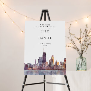 Chicago Skyline Wedding Welcome Sign