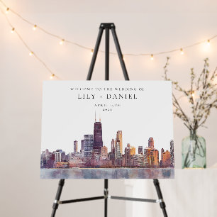Chicago Skyline Wedding Welcome Sign