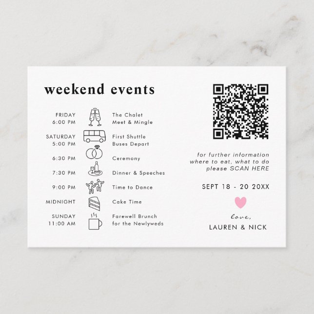 Chicago Skyline Weekend Events  Enclosure Card (Front)