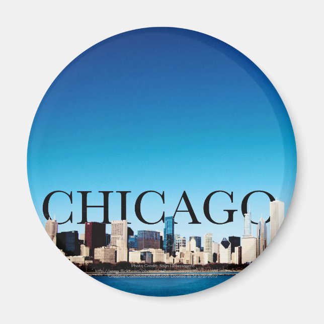 Chicago Skyline with CHICAGO in the Sky Magnet (Front)