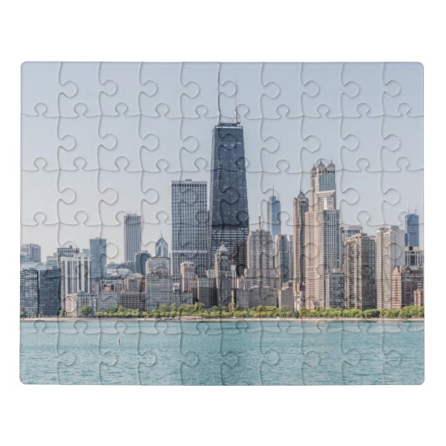 Chicago Skyline With Lake Michigan Jigsaw Puzzle (Puzzle Horizontal)
