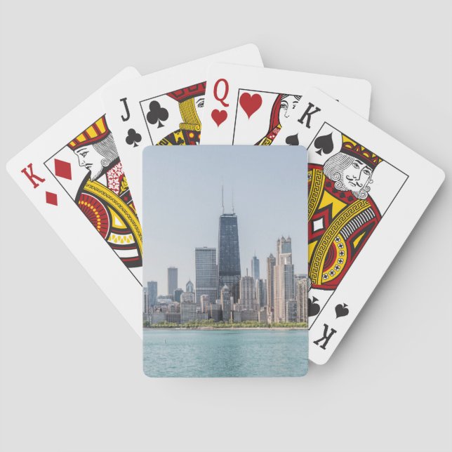Chicago Skyline With Lake Michigan Poker Cards (Back)