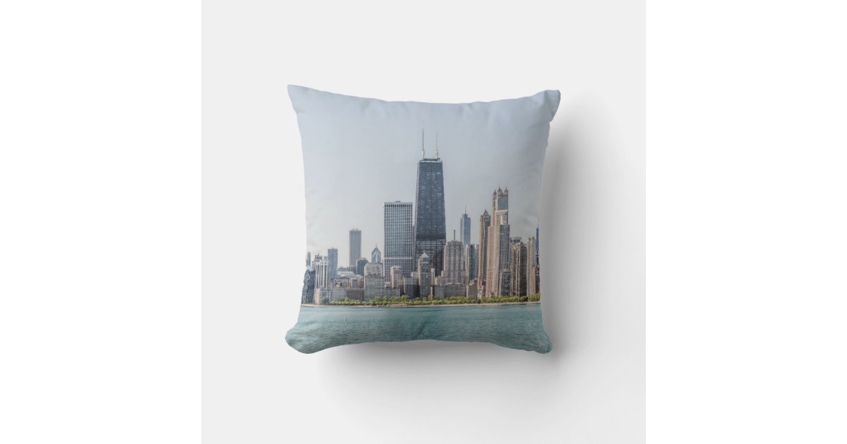 Chicago Skyline With Lake Michigan Throw Pillow Zazzle