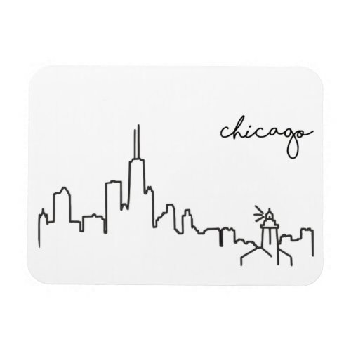 Chicago Skyline with Lighthouse Magnet