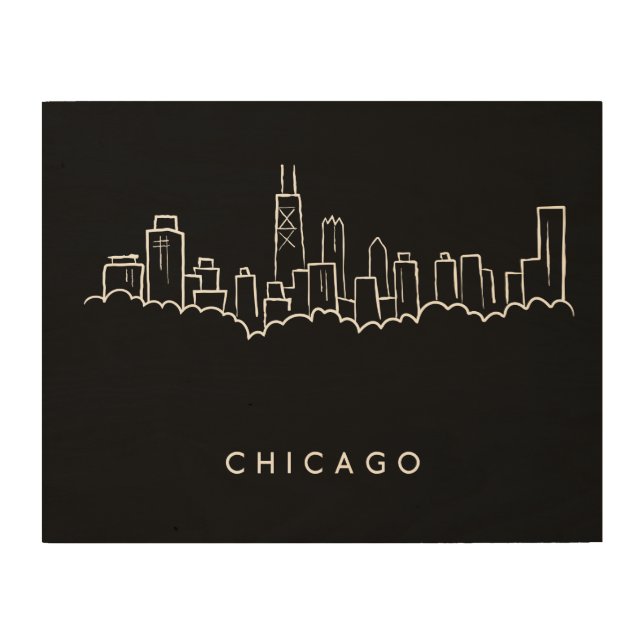 Chicago Skyline Wood Wall Art (Front)