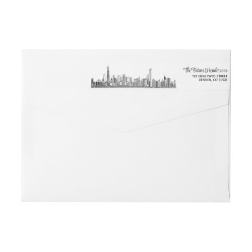 Chicago Skyline Wrap Around Label