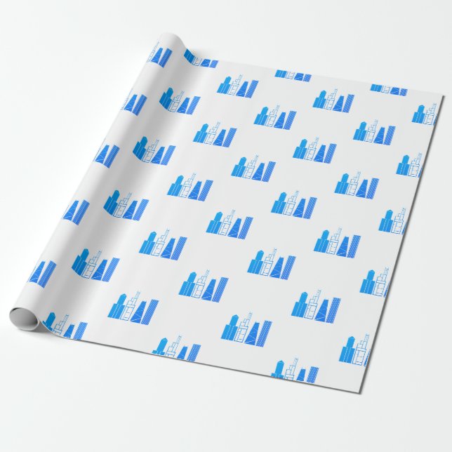 Chicago Skyline Wrapping Paper (Unrolled)