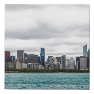 Chicago skylinechicago, skyline, aerial, architect faux canvas print