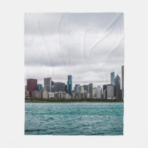 Chicago skylinechicago, skyline, aerial, architect fleece blanket