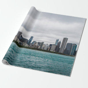 Chicago skylinechicago, skyline, aerial, architect wrapping paper