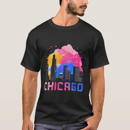 Chicago Skyscape Illinois T_Shirt