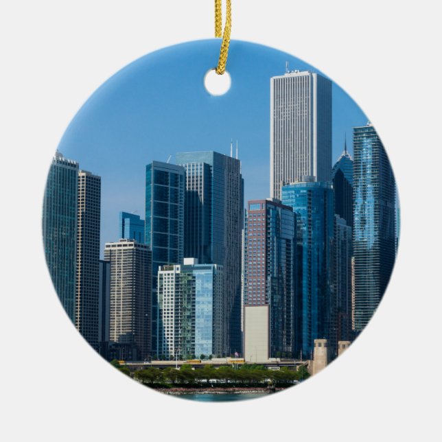Chicago Skyscrapers Ceramic Ornament (Front)