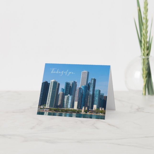Chicago Skyscrapers Thinking of You Card (Front)