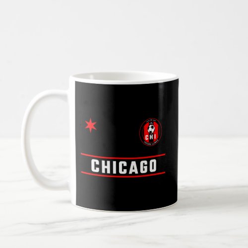 Chicago Soccer Jersey _ Mini Badge _ Fire Red Deep Coffee Mug