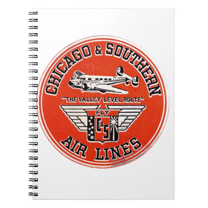 Chicago & Southern Air Lines logo Spiral Notebooks