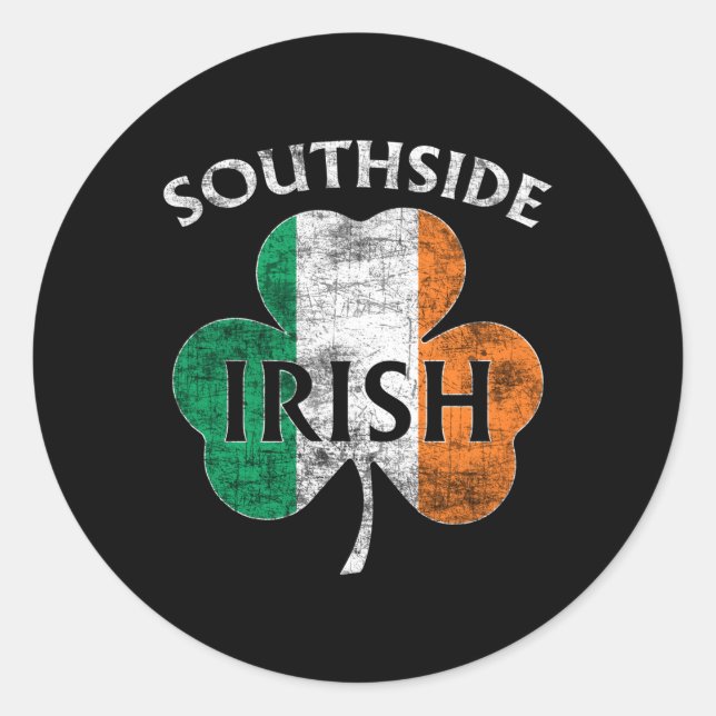 Chicago Southside Irish Flag St Patrick'S Day Classic Round Sticker (Front)