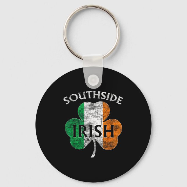Chicago Southside Irish Flag St. Patrick's Day  Keychain (Front)