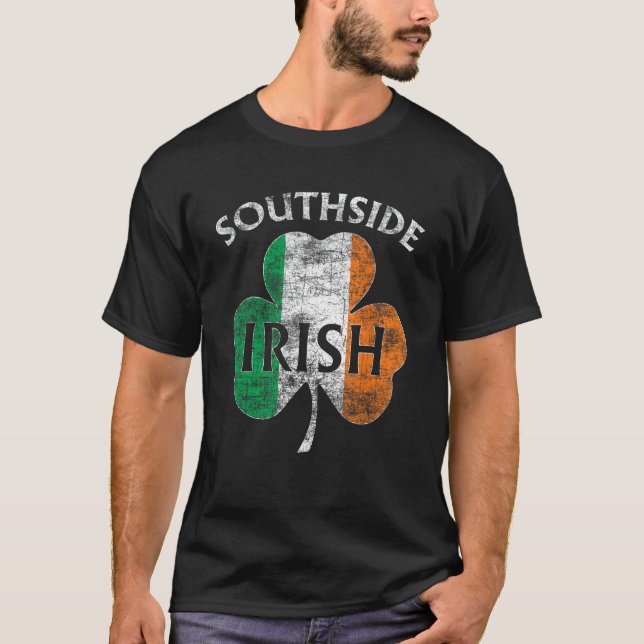Chicago Southside Irish Flag St. Patrick's Day T-Shirt (Front)