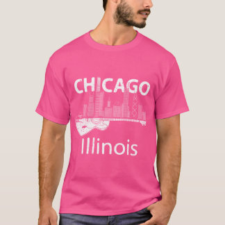 Chicago Souvenir Men Illinois Gift Music Electric  T-Shirt
