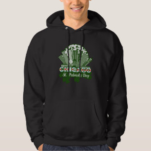 Chicago St Patrick s Day Chicago Flag Shamrock Iri Hoodie