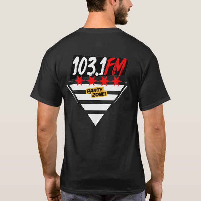 Chicago Stars Party Zone 103.1 FM logo T-Shirt (Back)