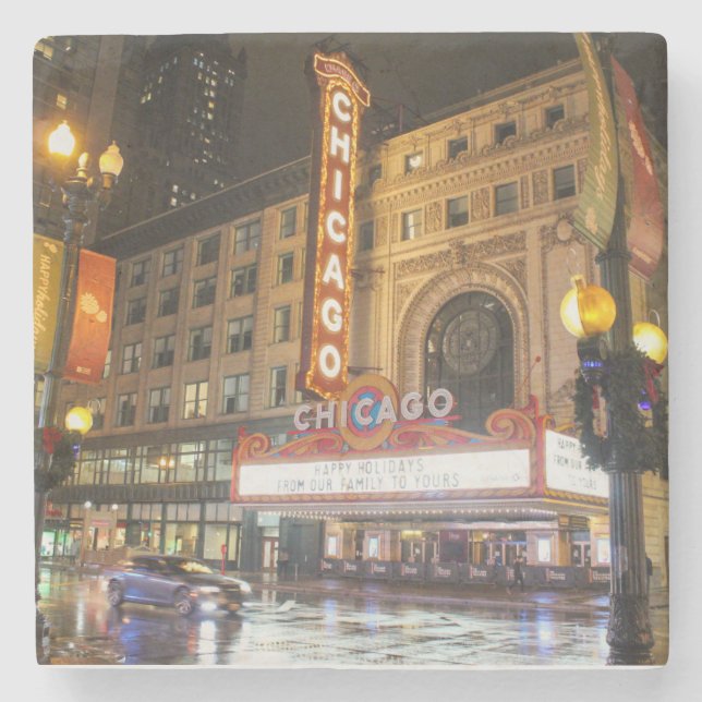 Chicago State Street Stone Coaster (Front)