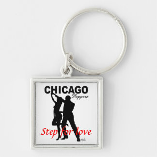 Chicago Steppers - Step For Love black silhouette Keychain