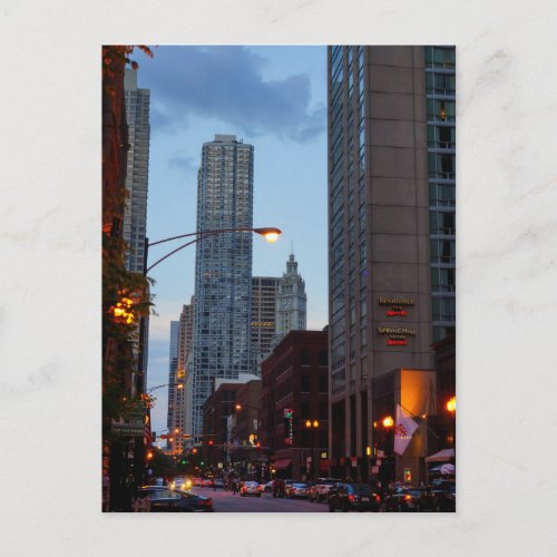 Chicago Street Scene Postcard
