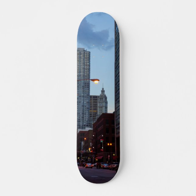 Chicago Street Scene Skateboard Deck (Front)