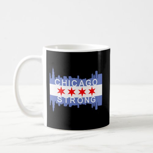 Chicago Strong Chitown City Skyline Flag Coffee Mug