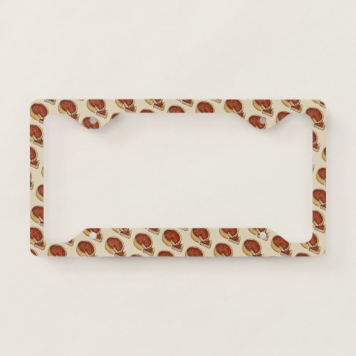 Chicago Style Deep Dish Pepperoni Pizza Pie Foodie License Plate Frame