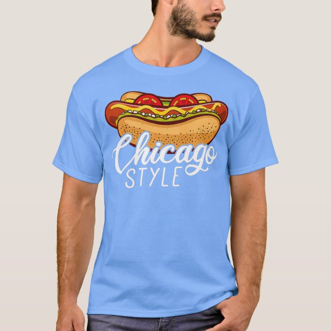 Chicago Style HOT DOG Gift Hotdog Premium T-Shirt (Front)