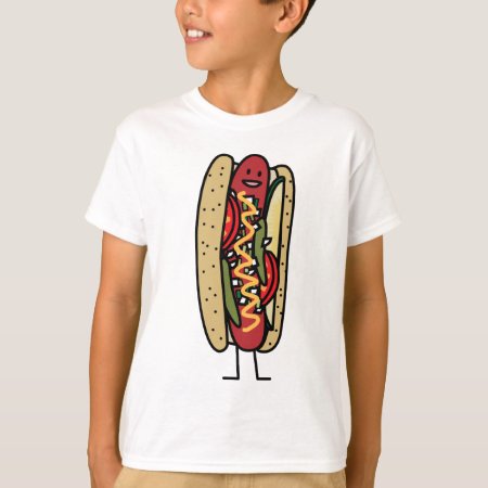 Chicago Style Hot Dog Hot Red Poppy Bun Mustard T-shirt