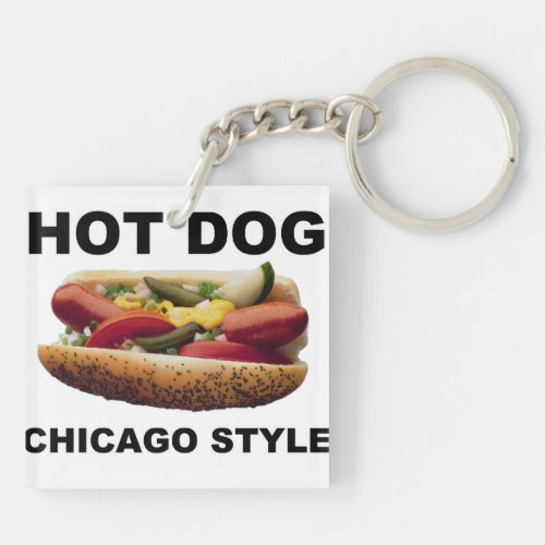 Chicago Style Hot Dog Keychain