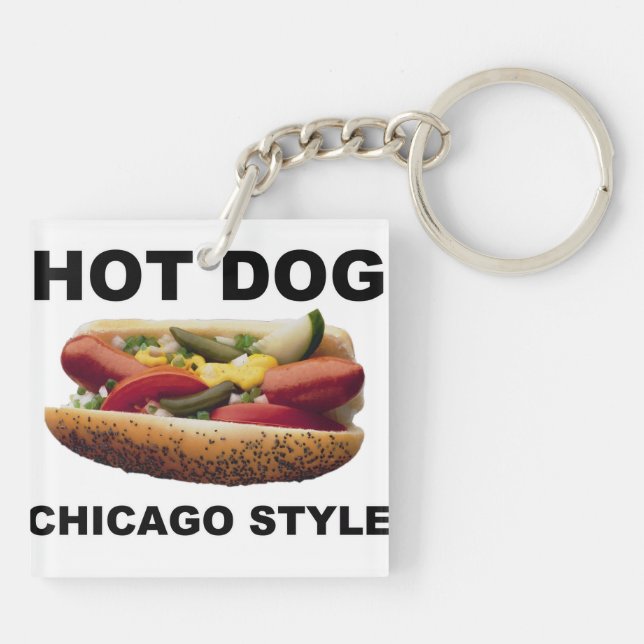 Chicago Style Hot Dog Keychain (Back)