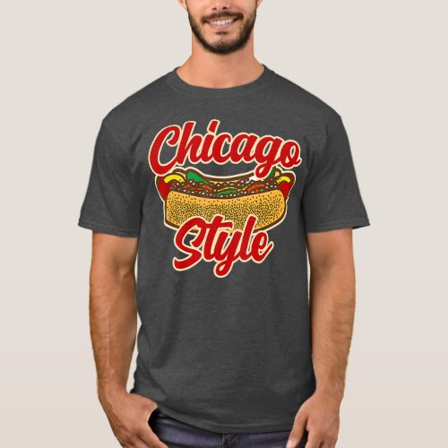 Chicago Style Hot Dog Lover Summer Vintage T_Shirt