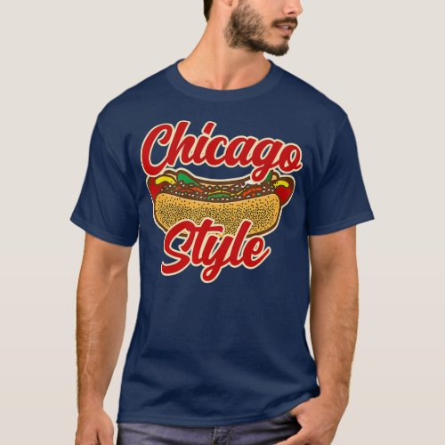 Chicago Style Hot Dog Lover Summer Vintage T_Shirt