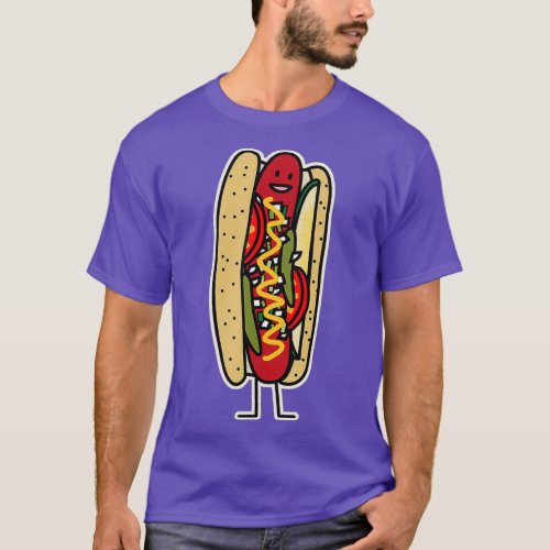 Chicago Style Hot Dog poppy seed bun red hot T_Shirt