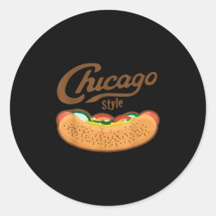 Chicago Style Hot Dog Summer Classic Round Sticker