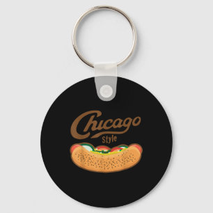 Chicago Style Hot Dog Summer Keychain