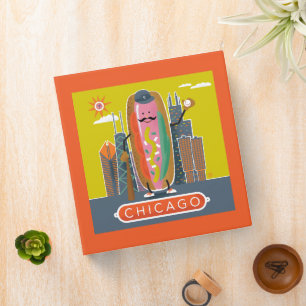 Chicago-Style Hotdog 3 Ring Binder