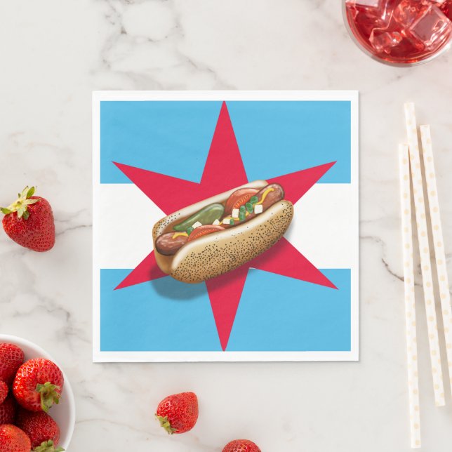 Chicago Style HotDog Party Time Napkins (Insitu)