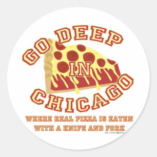 Chicago Style Pizza Classic Round Sticker