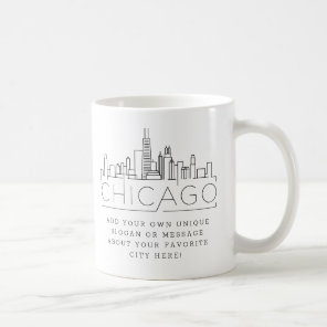 Chicago Stylized Skyline | Custom Slogan Coffee Mug