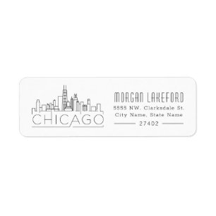 Chicago Stylized Skyline   Label